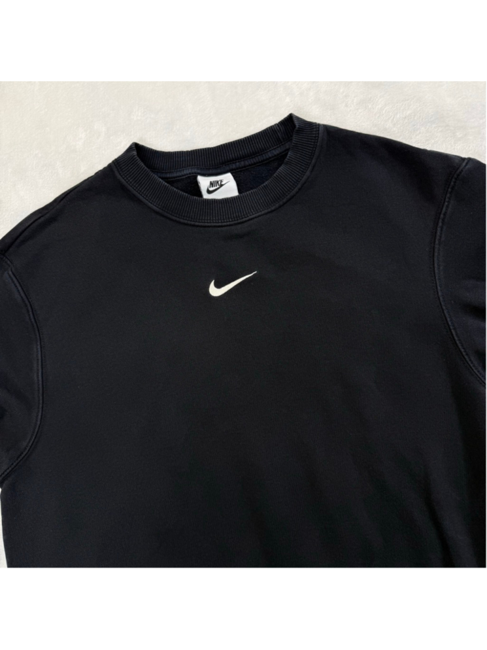 Nike Mini Center Swoosh Crewneck Sweatshirt Black XXS
